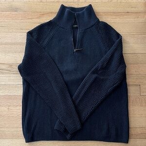 Banana Republic Men's Dark Blue Zip-Up Sweater